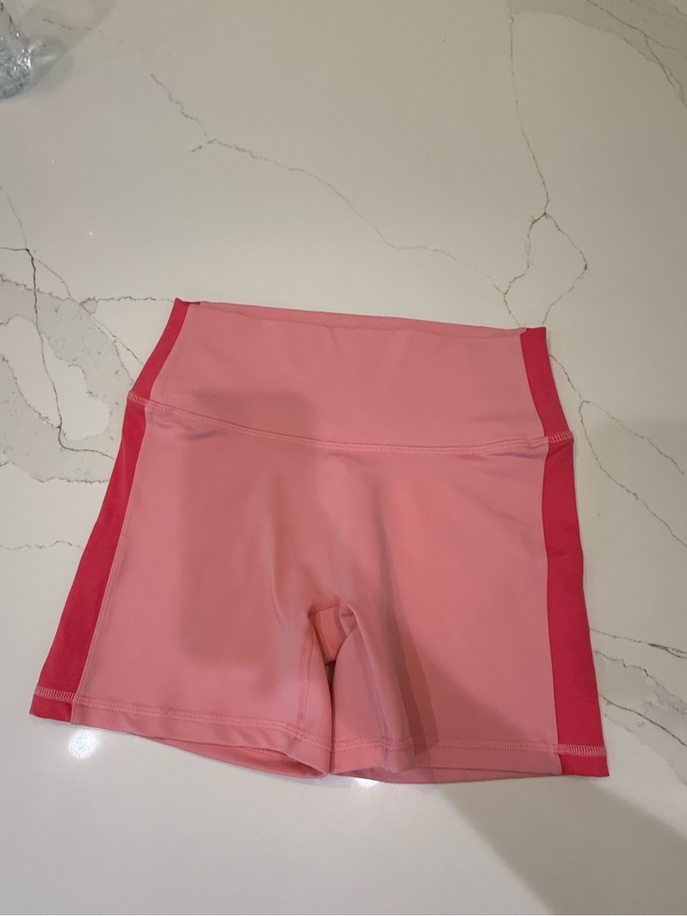 Fleo Pink Contrast-Panel Bike Shorts